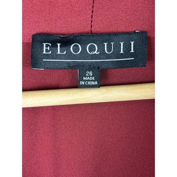 Eloquii Rose Satin Wrap Midi Dress - Picture 11 of 13